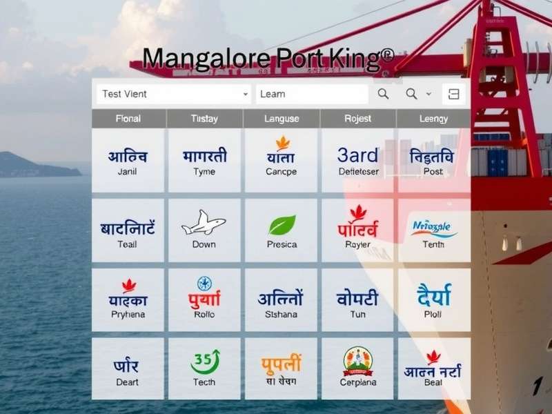 Mangalore Port King Language Selection Screen - 20 Indian Languages